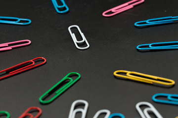 surround  paper clip, leadership concept