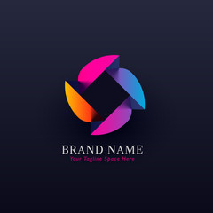 abstract colorful concept logo design vector