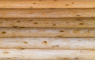Fototapeta premium Texture round log light beige wall horizontal row eco design