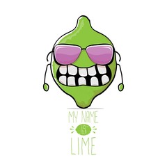 vector funny cartoon cute green lime