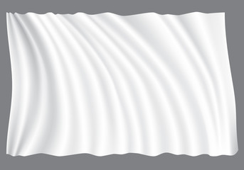 White fabric wave on gray background vector illustration.
