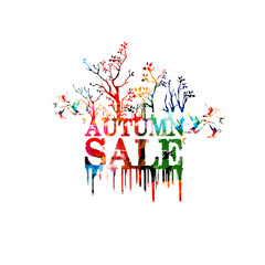 Autumn sale banner colorful vector illustration. Sale poster, sale flyer, autumn sale isolated vector