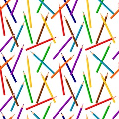 Bright pencils seamless pattern