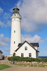 Fototapeta na wymiar Old lighthouse in Hirtshals, Denmark.