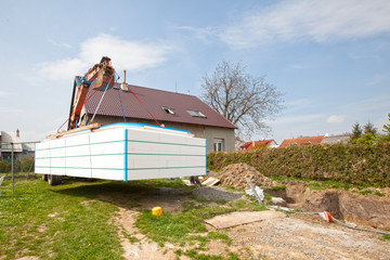 Obraz premium Construction of a family pool.