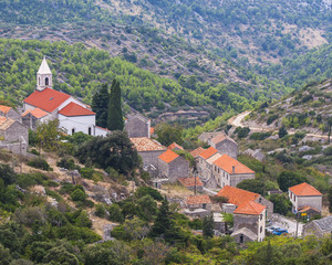 Pretty village Selca on the island of Hvar in Croatia