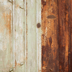 Metal rusty, peeling surface for a beautiful and interesting background
