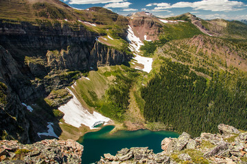 View one of glacial lakes on the Akamina ridge trail, Waterton NP, Canada © LindaPhotography