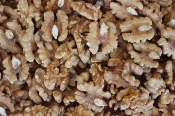 Unshelled walnuts background