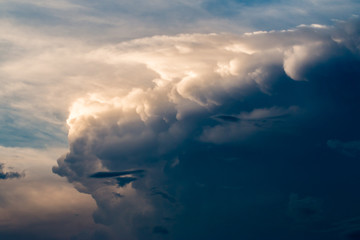 colorful dramatic sky with cloud at sunset.