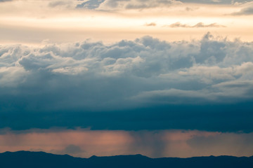 colorful dramatic sky with cloud at sunset