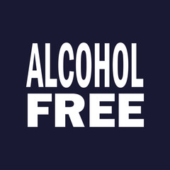Alcohol free. Vector icon on dark blue background.