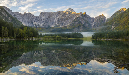 Mountain lake in the Julian Alps in Italy