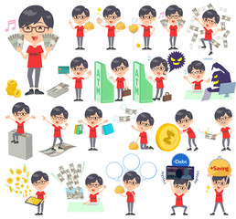 red Tshirt Glasse men_money