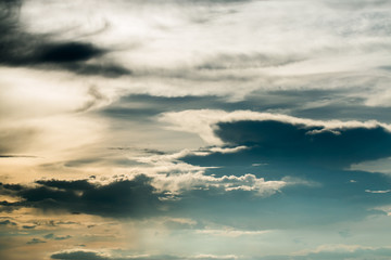 colorful dramatic sky with cloud at sunset.