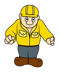 Funny Cartoon Engineer Character