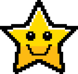 Obraz premium Smiling 8-Bit Cartoon Star