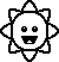Smiling 8-Bit Cartoon Sun