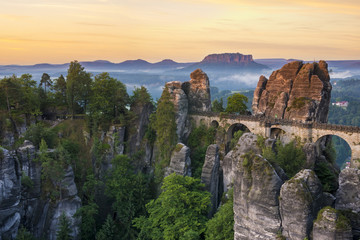 Naklejka premium The Bastei bridge, Saxon Switzerland National Park, Germany