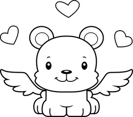 Cartoon Smiling Cupid Bear