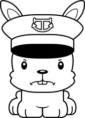 Cartoon Angry Boat Captain Bunny