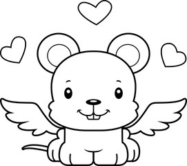 Cartoon Smiling Cupid Mouse