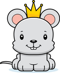 Cartoon Smiling Prince Mouse