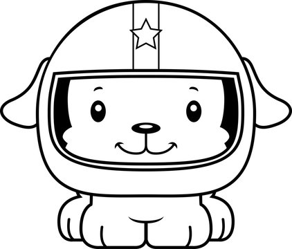 recommend clip art: Cartoon Smiling Race Car Driver Puppy