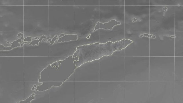 East Timor and neighborhood. Grayscale
