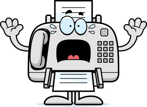 recommend clip art: Scared Cartoon Fax Machine