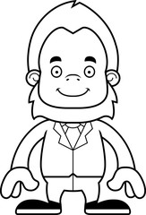 Cartoon Smiling Businessperson Sasquatch