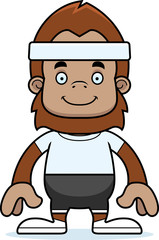 Cartoon Smiling Fitness Sasquatch