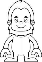 Obraz premium Cartoon Smiling Sasquatch In Pajamas