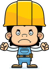 Fototapeta premium Cartoon Angry Construction Worker Chimpanzee