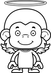 Cartoon Smiling Angel Monkey