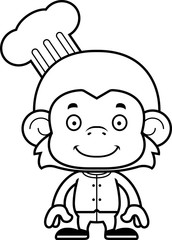 Fototapeta premium Cartoon Smiling Chef Monkey
