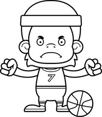 Cartoon Angry Basketball Player Orangutan