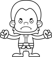 Cartoon Angry Karate Orangutan