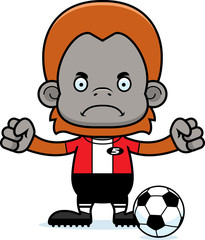 Cartoon Angry Soccer Player Orangutan