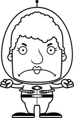 Cartoon Angry Spaceman Woman