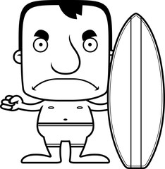 Cartoon Angry Surfer Man