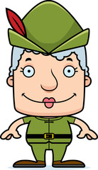 Cartoon Smiling Robin Hood Woman