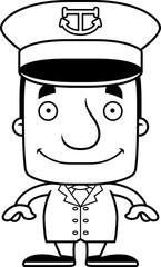 Cartoon Smiling Boat Captain Man