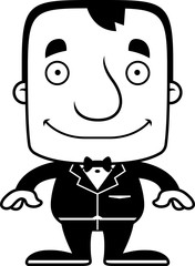 Cartoon Smiling Groom Man