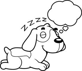 Cartoon Beagle Dreaming