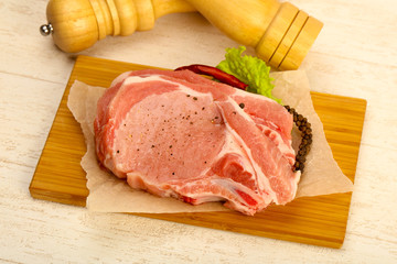 Raw pork cutlet