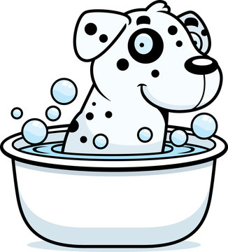 recommend clip art: Cartoon Dalmatian Bath
