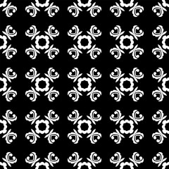 Seamless vintage wallpaper. Black and white pattern. Ornamental decorative background. Vector template can be used for design of wallpaper, fabric, oilcloth, textile, wrapping paper and other design