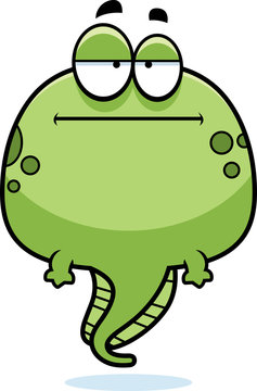 green cartoon tadpole looking bored clip art preview