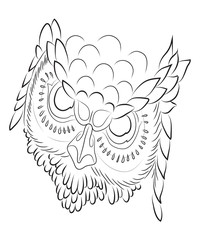 Owl is a wise and menacing sight of silhouette.Filin